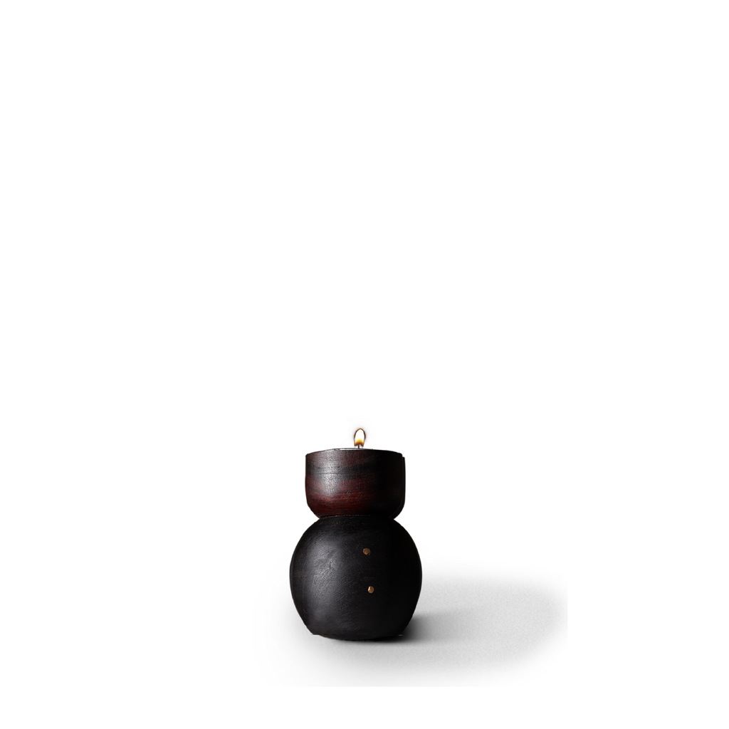 Attakai tealight holder / stacked / dark tone