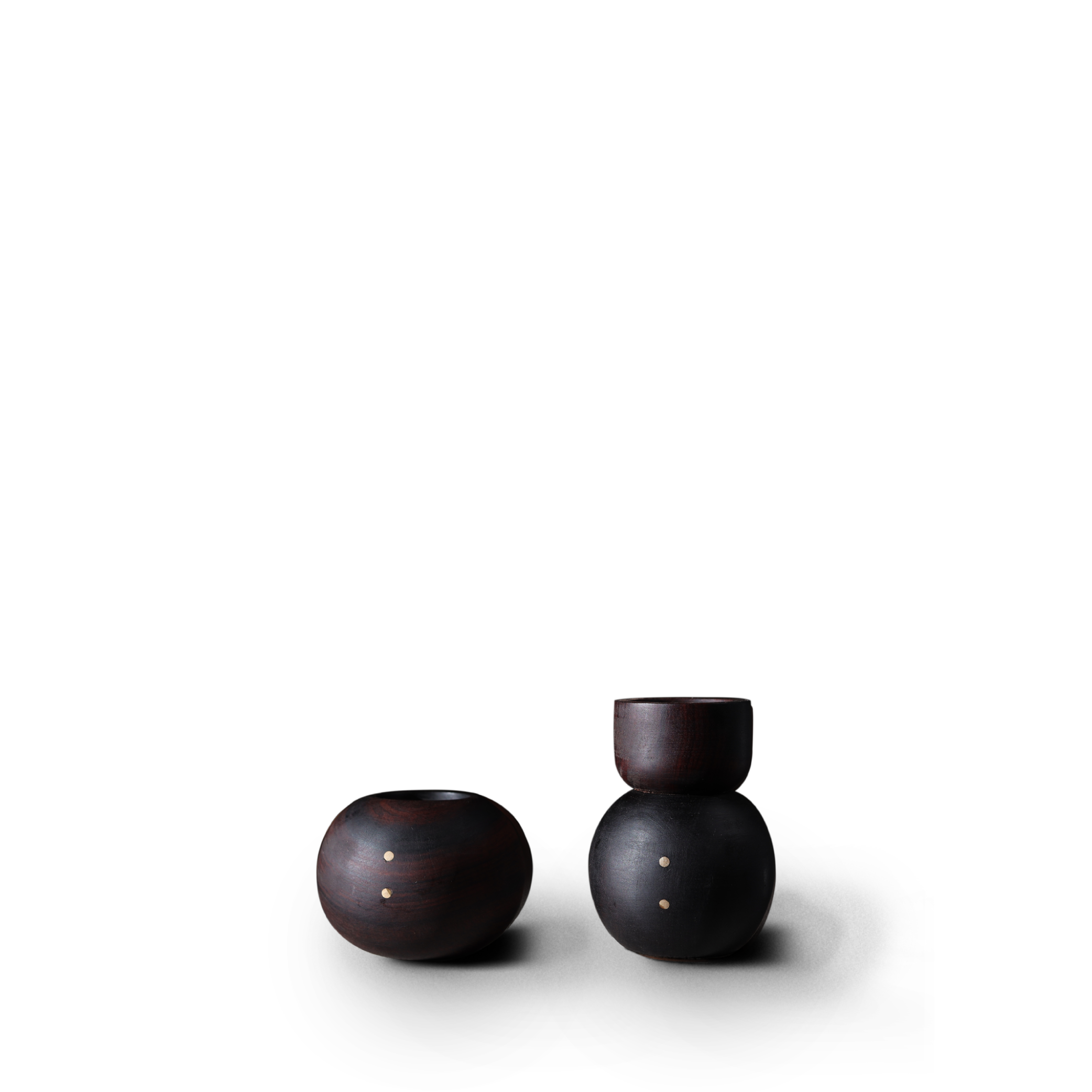 The Attakai tealight holders / set of 2 / dark tone