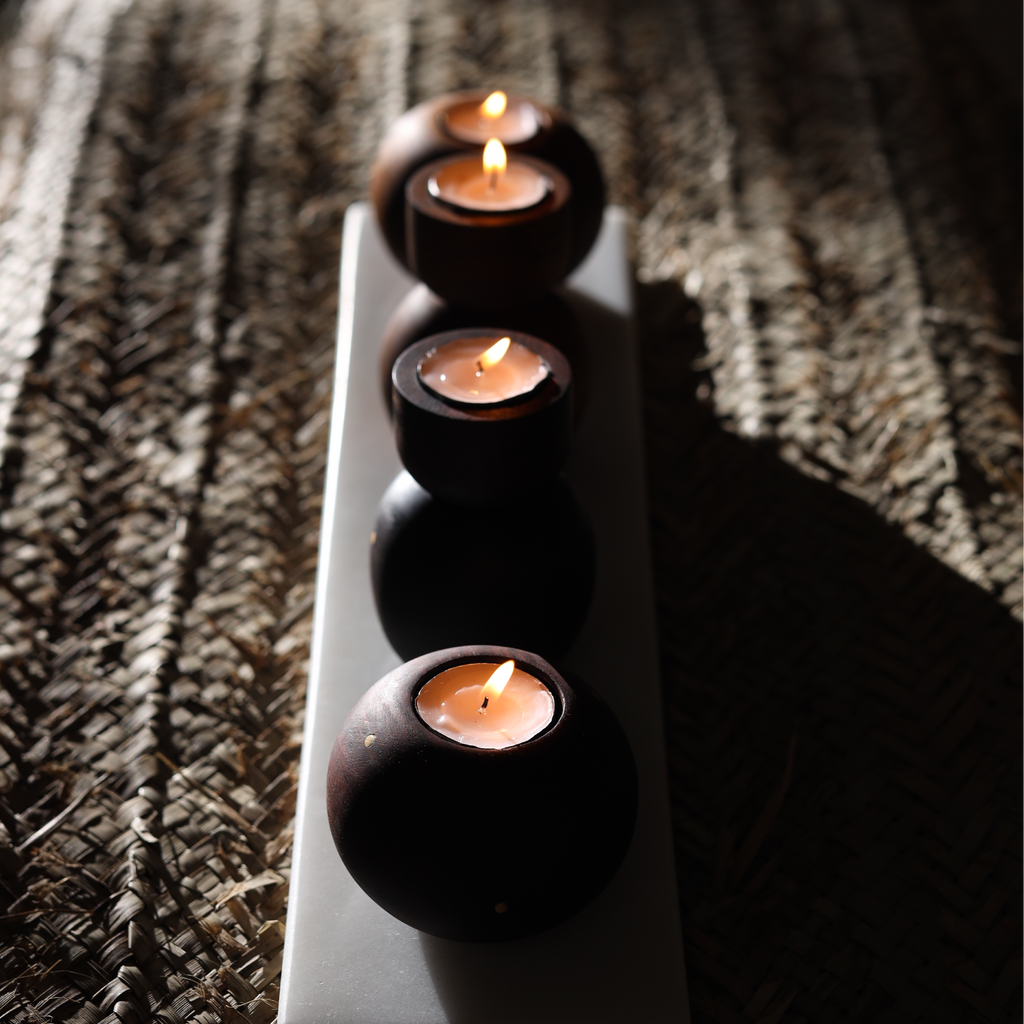 The Attakai tealight holders / set of 2 / dark tone