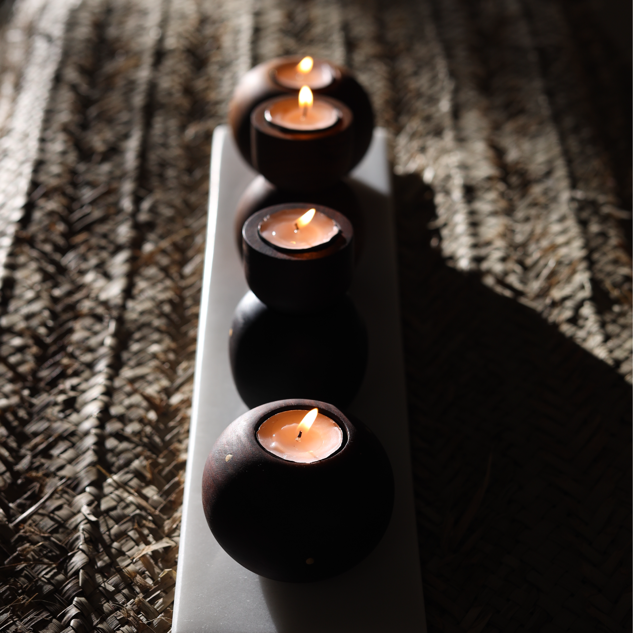 The Attakai tealight holders / set of 2 / dark tone